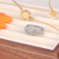 Anillo De Moda Lokaer 316L Acero Inoxidable Pave Cubic Zirconia Para Mujer Platinado Dorado Joyería Para El Dedo Regalo R23102 - details 6