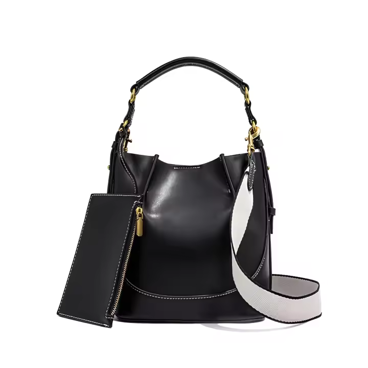 Bolso De Hombro Para Mujer Negro Con Patrón Animal Estampado Bolsa De Hombro Cruzada Con Cuerda Bolsa De Buho Tote Bolsa De Día - 1