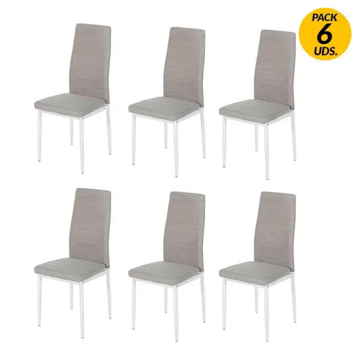 Basik Line Pack de 6 Sillas Yuri Jarama Marengo/blanco - Sillas de Comedor Elegantes y Ergonómicas - 1