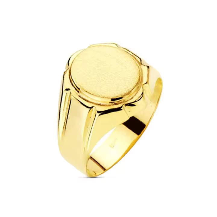 Sello Oro 9k hueco cabeza ovalada relieve de 12 x 10 mm. - 1