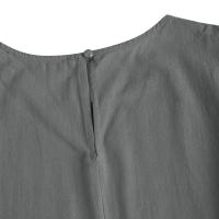 Vestido Largo De Verano Para Mujer Estilo Vintage De Algodón Y Lino Cuello Redondo Sin Mangas Cinturado Talla Grande Casual - details 24