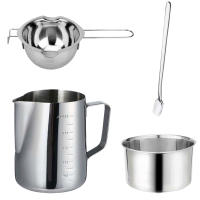 Haga su propio juego de velas, recipiente para baño de agua, crisol, recipiente para derretir, fabricación de velas, cera para velas, juego de recipiente para derretir de acero inoxidable 304 para moldes de fundición de velas - details 0