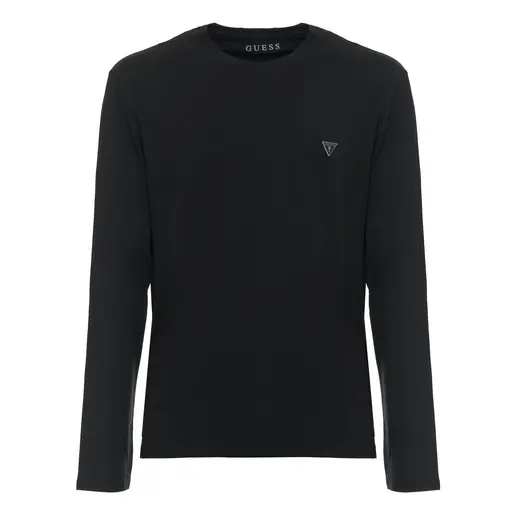 GUESS — Cod. M81I30 Camiseta, hombre, cuello redondo, manga larga, solo color, logotipo impreso - 1