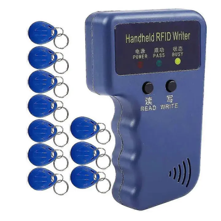 Lector/escritor RFID portátil de 125 kHz, duplicador/copiador, programador clonador de tarjetas de identificación actualizado, con 10 unidades - YuJia - 1
