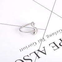 Anillo Ajustable Romántico De Doble Corazón Para Mujer Lokaer En Acero Inoxidable Color Oro Resistente Al Rust Never Descolora Joyería Chic Para El Día - details 3
