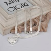 Collar De Lujo De Corazón Noble Para Mujer Platinado En Plata De 18 Pulgadas Joyería De Moda Encantadora Para Boda Y Fiesta - details 7