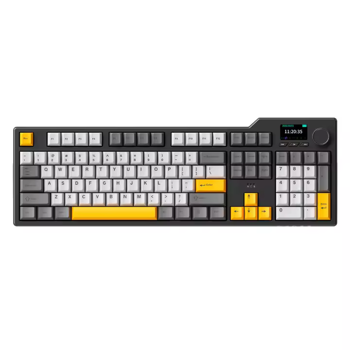 Teclado De Juego Ajazz AK35I V3 MAX Tri-Modo Cableado Bluetooth Inalámbrico 104 Teclas Intercambiables Gasket Hot Swap Multicolor Para Desktop Laptop Tablet - 1