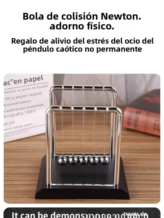 Newton's Cradle De Acero Juguete De Mesa Para Alivio Del Estrés Decoración De Hogar Científico Y Educativo Pendulo De Física - 1