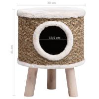 vidaXL Casa para gatos con patas de madera 41 cm hierba marina - details 7
