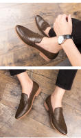 Zapatos De Cuero Genuino Para Hombre Tallas Grandes 46 47 Estilo Británico Coreano Zapatos Lujosos Casuales Con Punta Pointy Cerrado SLIP-ON Para Oficina Y Vida Diaria - details 6
