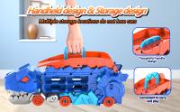 Nuevos Juguetes De Dinosaurios Transportistas Con Carril Deslizante Cuatro Buggy De Aleación Transformables Track Plegable Tyrannosaurus Regalos Para Niños - details 8