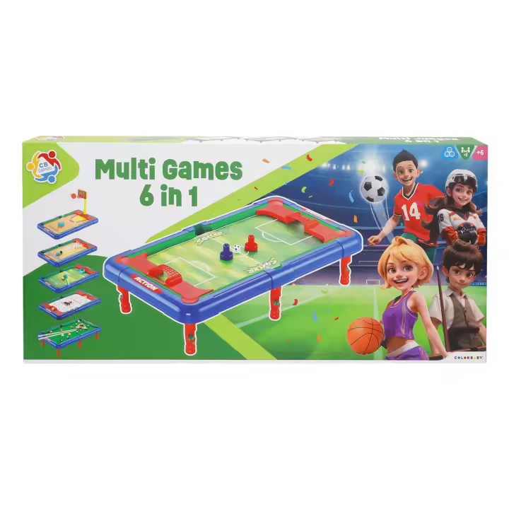 Mesa multijuegos 6 juegos de mesa en 1 43x25x12 cm - 1