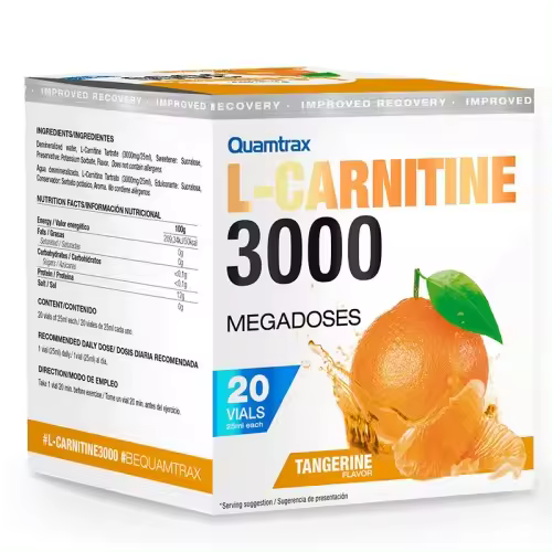 Quamtrax L-CARNITINE 3000 (1 CAJA -20 VIALES) Mandarina - 1