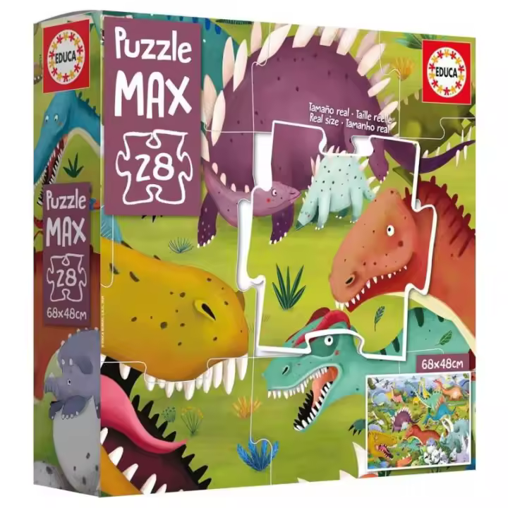 Clementoni Puzzle Maxi Dinosaurios de Educa - 28 Piezas - 1