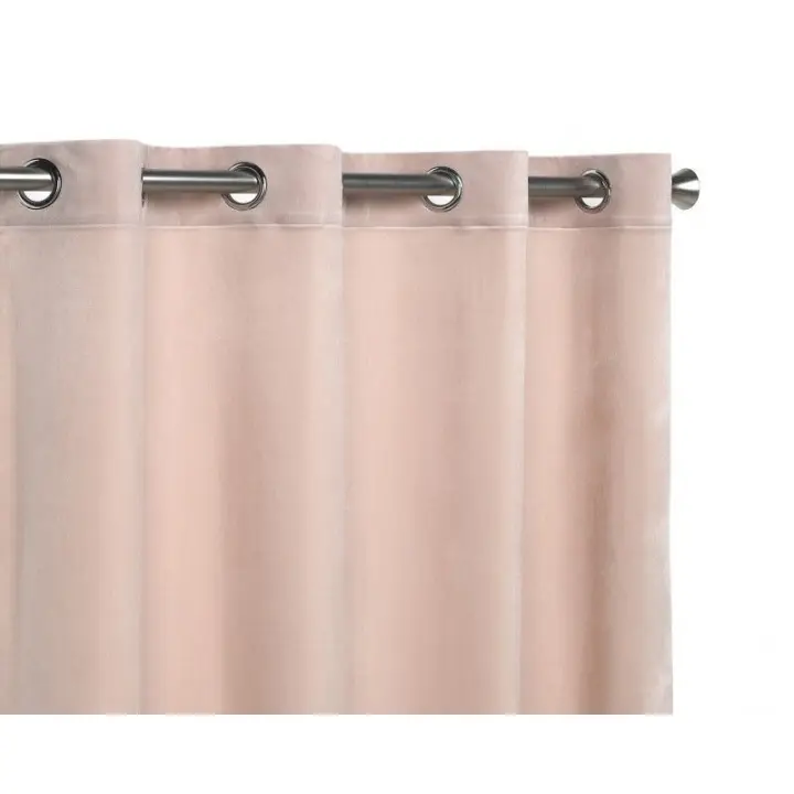 Cortina de poliéster efecto terciopelo rosa claro de la marca  Camaltex (140 x 265 cm) - 1