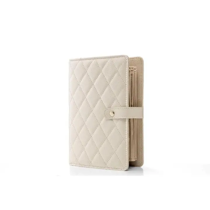 Organizador de joyas de viaje, Organizador de joyas de cuero, Carpeta de anillas con bolsillo de terciopelo transparente con Cremallera para pendientes, anillos, pulseras, Collares, Regalos para Mujeres, beige - 1
