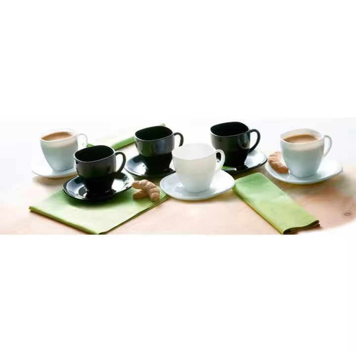 Set de 6 tazas Carine N&B Luminarc 22cl opal negro/blanco - 1