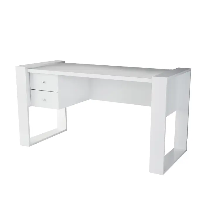 Escritorio Wellhome Blanco 100% Tablero de Aglomerado con Melamina y Gran Capacidad de Almacenamiento - 1