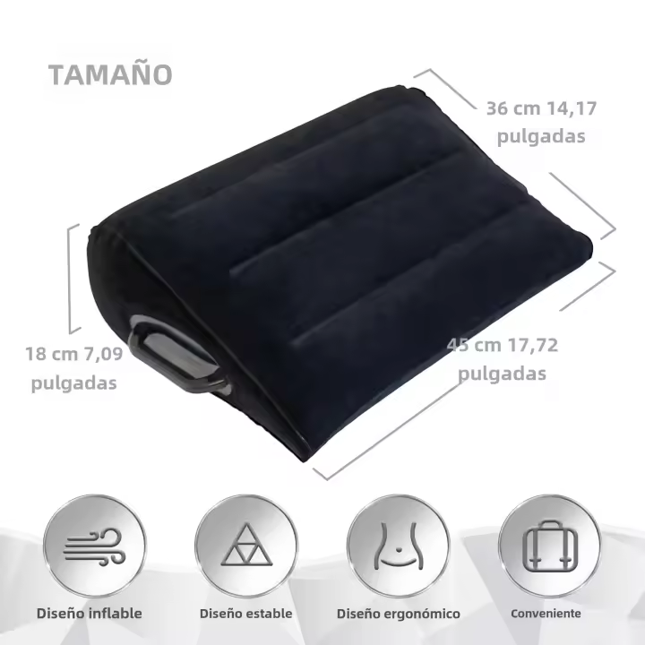 Almohada Triangular Inflable Para Parejas Enhance Position Sexual Cojín Con Apoyabrazos Y Base Resistente a Manchas De Poliéster - 1