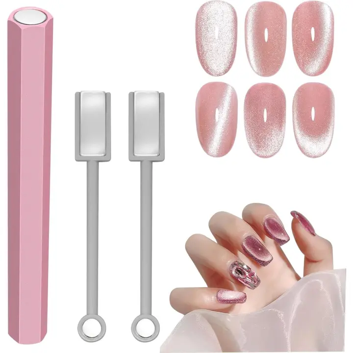 3Pcs Nail Magnet Tool Set, Stark Magnetisk Dubbel Huvud Nagel Magnet Cat Eye Magnet för Nagelverktyg Nail Art Gel Nagellack Magnet - 1
