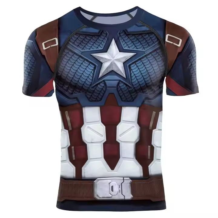 Camiseta De Compresión Para Hombre Verano 2025 Con Diseño De Araña Manga Corta Elasticidad Superhéroe Top De Fitness Activewear - 1