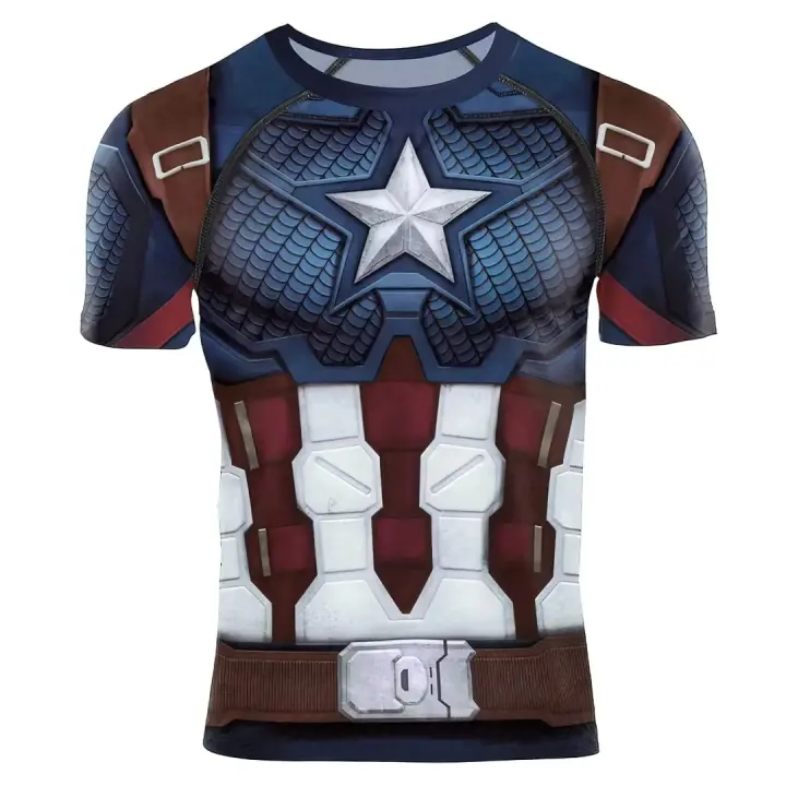 Camiseta De Compresión Para Hombre Verano 2025 Con Diseño De Araña Manga Corta Elasticidad Superhéroe Top De Fitness Activewear - 1