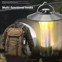 Linterna de camping recargable - Banco de energía de 2200 mAh con carga rápida tipo C, linterna de camping de 100 lúmenes con 3 modos de luz, atenuación continua adecuada para emergencias, camping, senderismo - details 4
