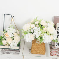 Ligera Y Económica Bouquet De Flores Artificiales De Seda Hydrangea Peony Para Decoración De Navidad En Casa Fiesta De Boda Accesorios DIY Para Jardín - details 4