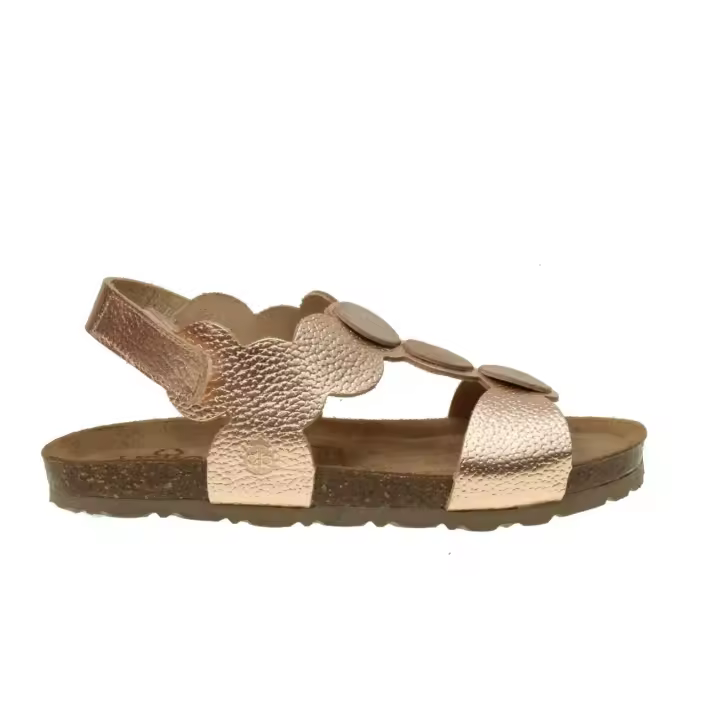 Yokono mod. VILLA088 - Sandalia de velcro en piel metalizada con adornos en serraje - 1