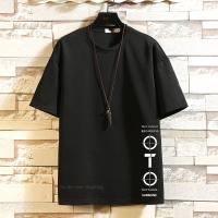 Camiseta De Manga Corta Para Hombre Verano 2024 Estampado Gráfico Negro Blanco Suéter Casual Cuello Redondo Tejido Tat Algodón - details 14