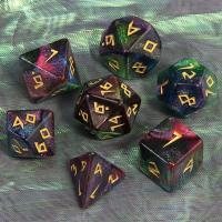 Juego De Dados Poliedros DND 7 Piezas Acrílico Colores Mezclados Y Brillo Juegos De Mesa RPG Souvenir Entretenimiento - details 30