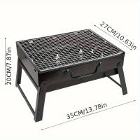 Pequeño Barbacoa Portátil Asador De Carbón Acero Inoxidable Herramienta De Camping Picnic Playa Para Cocina Al Aire Libre - details 4