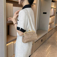 Bolso De Noche Elegante Para Mujer Con Cadena Dorada Bolso De Mano Tejido Manual Para Fiesta Banquete Clutch De Hombro Cruzado - details 21