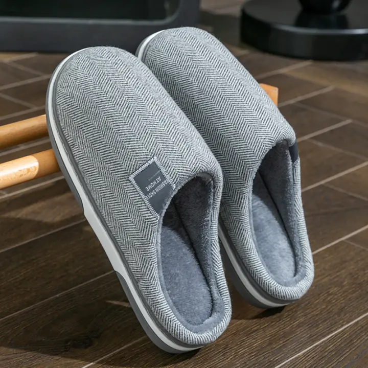 Zapatillas De Peluche Para Hombre Invierno Calor No Eslipantes Comodidad Plano Zapatos Para El Hogar Interior Parejas - 1