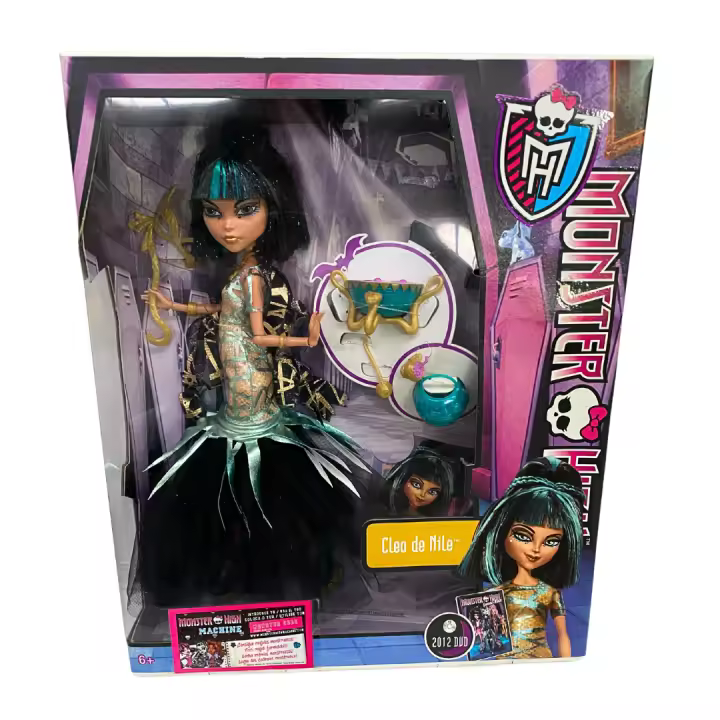 Mattel Monster High Ghouls Rule Cleo de Nile Primera Generación 2012 Ghouls Rule la Película Doll X3718 Fiesta Divina de la Muerte Muñeca Celebración Halloween con Accesorios Nueva para Coleccionistas - 1
