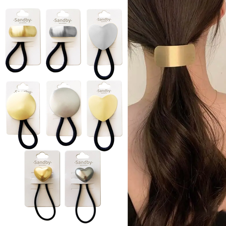 Goma de Pelo con Accesorio. Pack de 8 Gomas de Pelo para Coleta con Accesorios. Gomas de Pelo para Mujer con Elástico Resistente