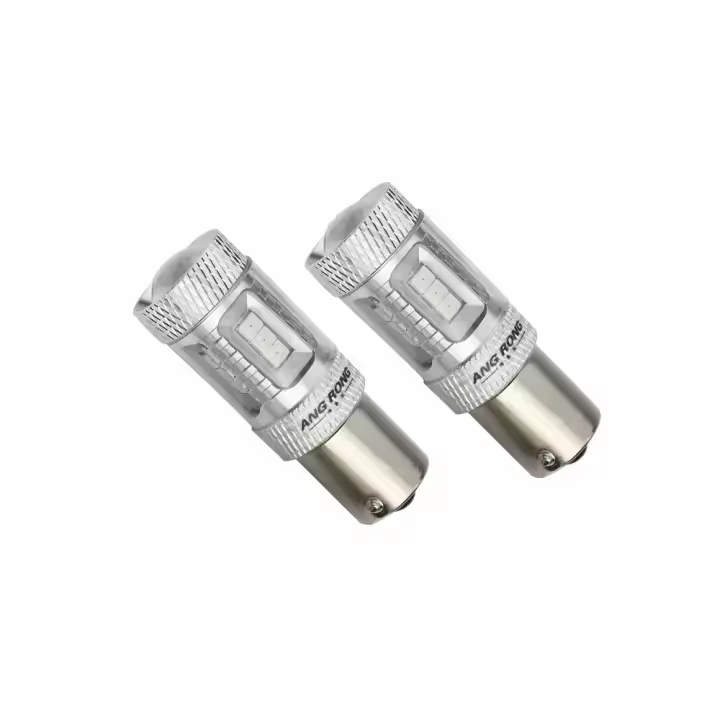 Lámpara LED Amarilla ANGRONG 2x 1156 BA15s P21W 382 Para Coche 15 SMD 2835 Bombilla De Señal De Giro Luz Inversa DRL 12V - 1