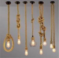 Lámpara Colgante Creativa De Cobre Con Bombilla Edison Vintage Decoración Para Hogar Hecha Con Alambre De Jute - details 1