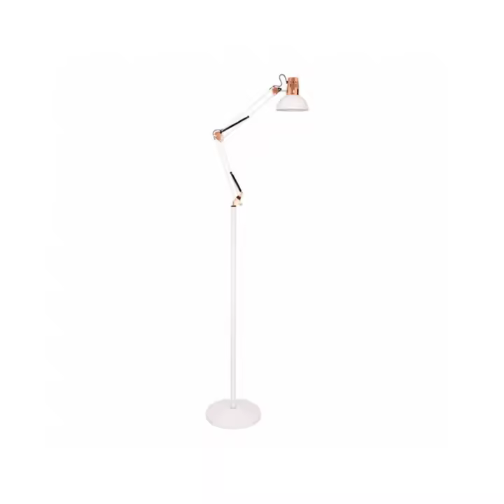 FABRILAMP Flexo de Pie Articulable Rutilo Blanco/Cobre 180x28x28 Cm - Iluminación Ajustable - 1
