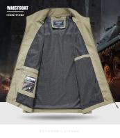 Chaleco Casual Para Hombre Con Cuello Erguido Y Multi-Moneda Cargo Hombro Adecuado Para Pesca Al Aire Libre Y Exterior Talla Grande - details 9