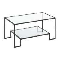 Mesa de centro de vidrio templado con almacenamiento, marco de acero, ideal para salón - details 8
