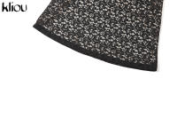 Vestido Maxi De Malla Kliou Para Mujer Elegante Con Tirantes Y Corte Hollow out Ajustado Alta Calle Trendy Ropa De Fiesta - details 9