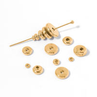20/40pcs Cuentas De Espaciador Planas En Acero Inoxidable 3-10mm Color Oro Con Agujero Grande Para Creación De Joyas Pulseras - details 4