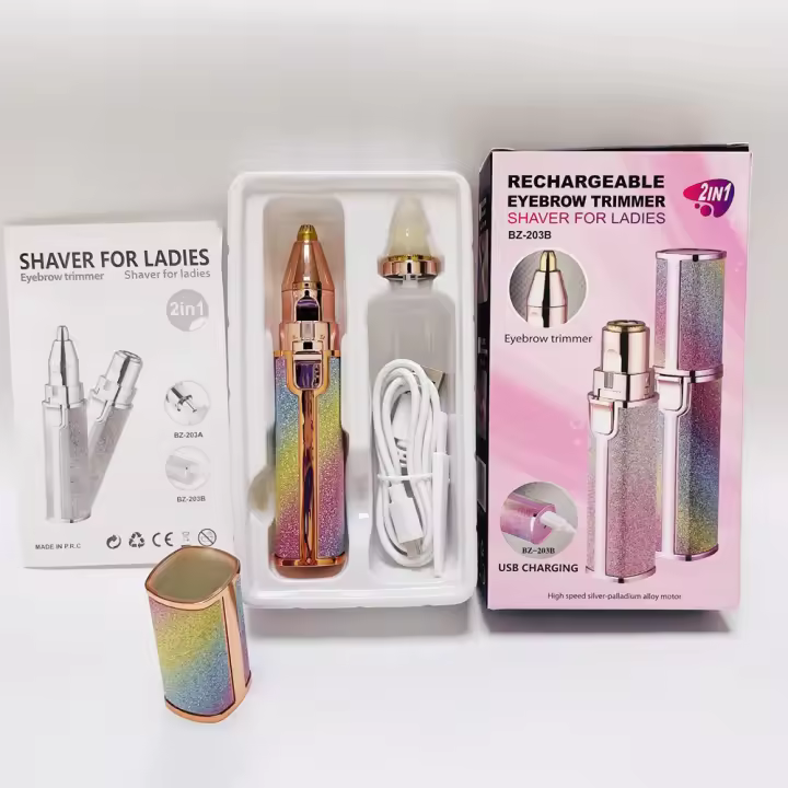 Nueva afeitadora eléctrica recargable para mujeres, recortadora de cejas, afeitadora de lápiz labial, instrumento de depilación facial - 1