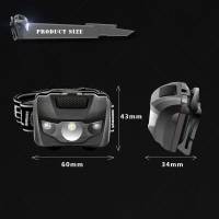 Linterna Frontal LED Mini Potente 3W Luz Blanca Roja 4 Modos Impermeable Torcha Frontal Para Camping Caza Con Batería AAA - details 9