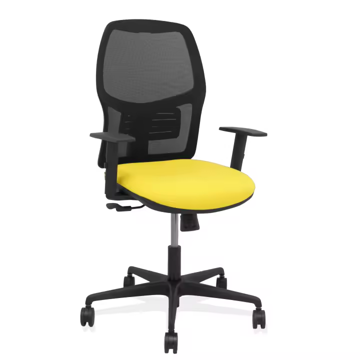 Silla Alfera sincro malla negra bali amarillo brazo regulable - 1