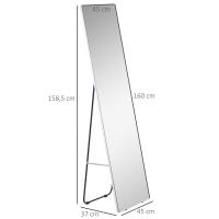 Con base de suelo, 45x160 cm, Espejo de comparación, Espejo para arsario, Espejo para dormitorio y Salón, Espejo de vestido, color Plisado. - details 6