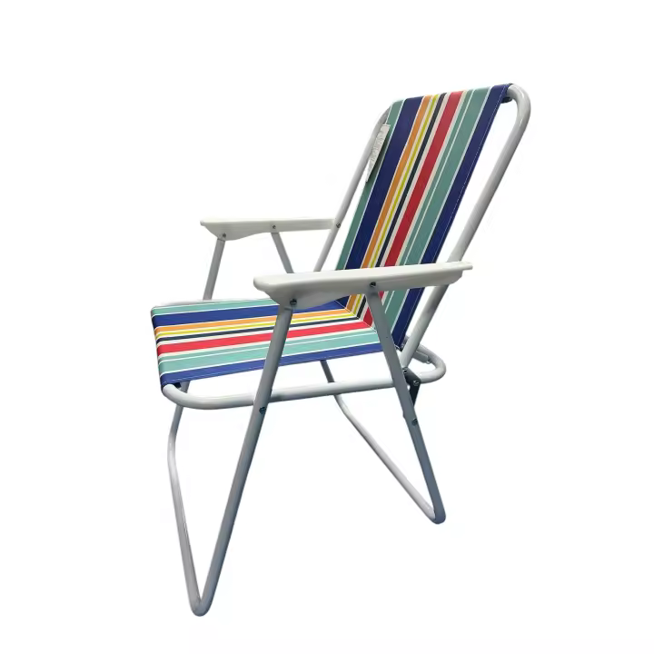 Silla de Playa Plegable con Reposabrazos de Plástico y Estructura Metálica Resistente – Diseño Ergonómico y Compacto, Ideal para Exteriores, Jardín, Camping, Terraza o Piscina – Cayo Ancho, Ligera y Fácil de Transportar y Almacenar - 1