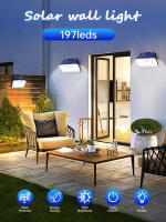 2 Packs De Luces Solares Con Sensor De Movimiento IP65 Impermeables 197 LEDs Para Exteriores 3 Modos Luz Solar Para Pasos Jardín Valla - details 0
