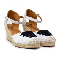 Alpargatas de mujer CABRERA 43-5/24 VALENCIANA LONA 5 CUERDAS BLANCO/NEGRO 31410 24V - details 0